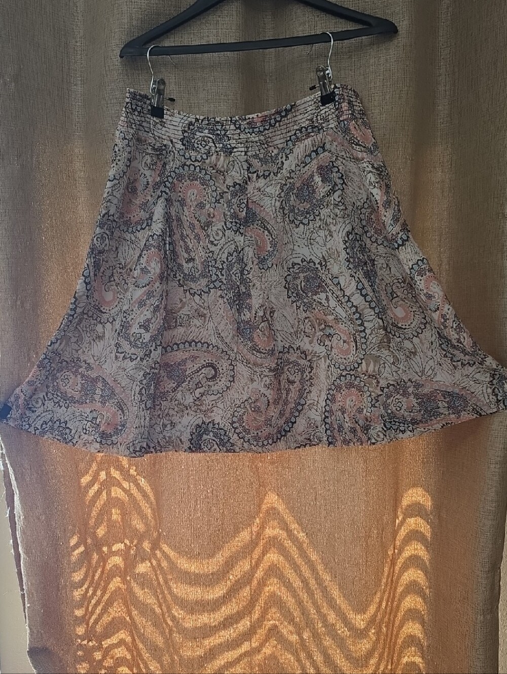 Etcetera Pink and Cream Paisley A- Line Circle Skirt